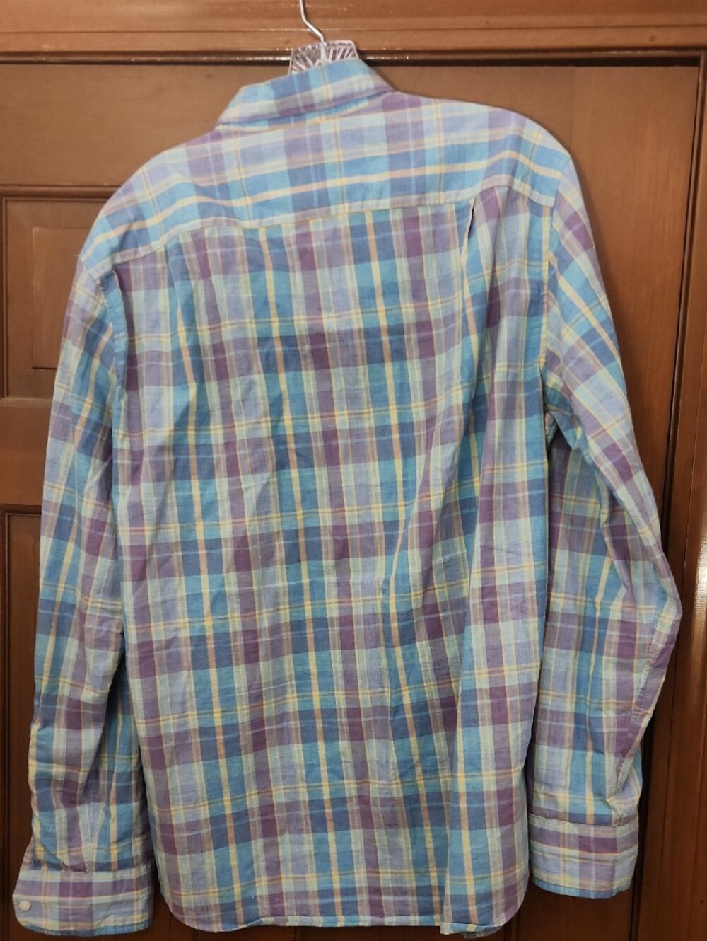 J.Crew Men’s Medium Pastel Plaid Button Down Shirt Blue Purple Long Sleeve - Picture 7 of 8